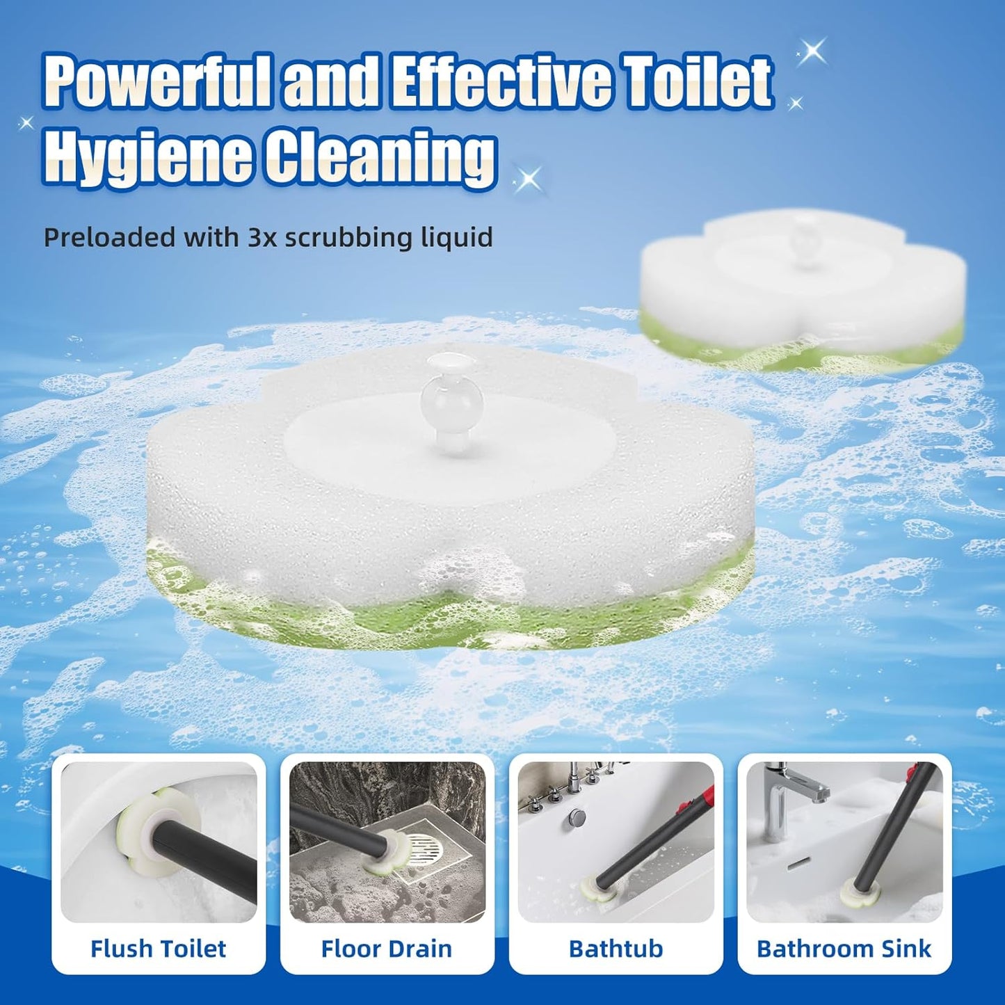 Disposable Toilet Brush - 30 Toilet Wand Refills,Toilet Brush with Holder,Disposable Toilet Bowl Cleaner Wand for Deep Cleaning and Hygienic Bathroom Maintenance.