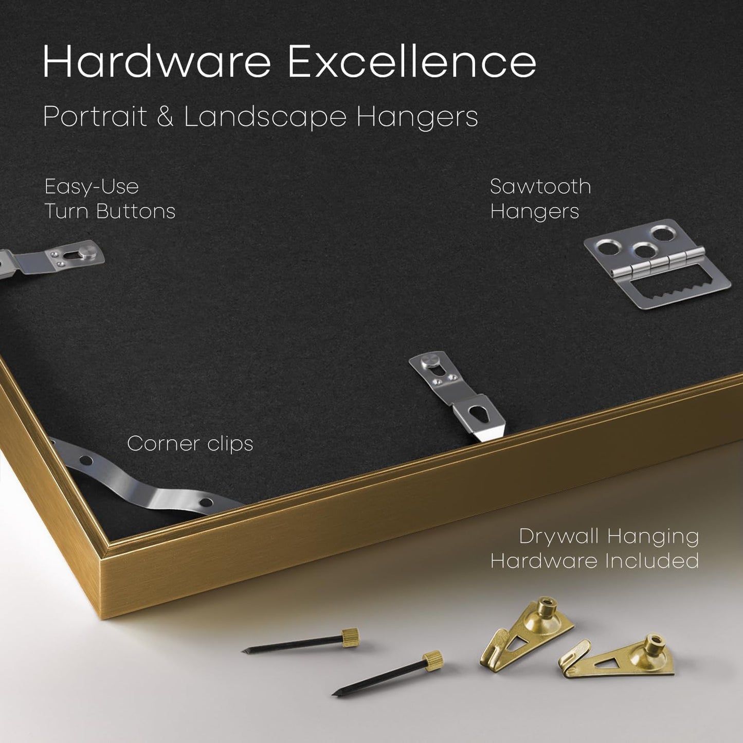 Homeforia 13x19 Picture Frame Bronze, High End Metal 13x19 Brass Poster Frames with Mat 11x17 for Photo, 13 x 19 Frame Matted to 11 by 17 Print, 19x13 Hanging Frame, Tempered Glass, Wall Kit, Set of 1