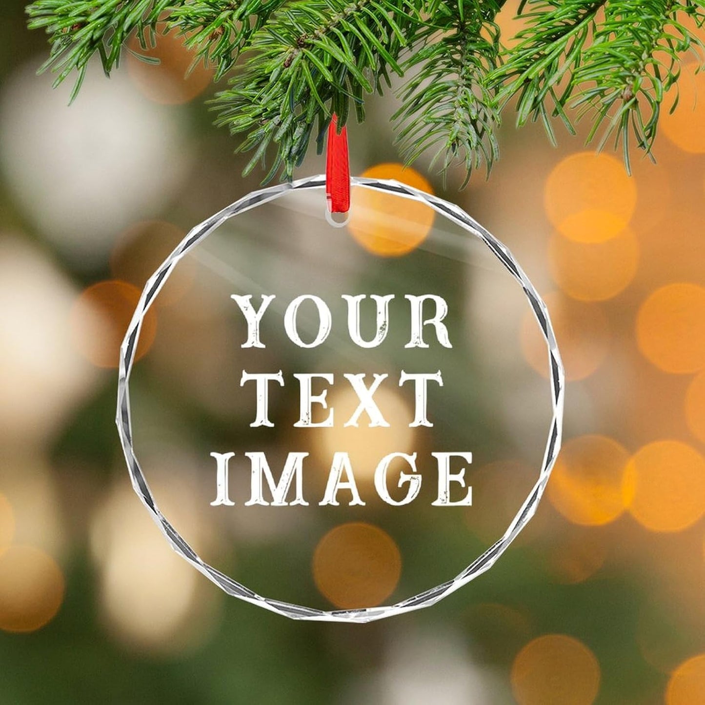 Personalized Christmas Ornaments - Custom Picture & Text Ornaments for Christmas 2024, Baby's 1st Christmas Ornament with Picture for Xmas Tree Custom Gifts for Family, Mom, Dad, Friend (Glass)