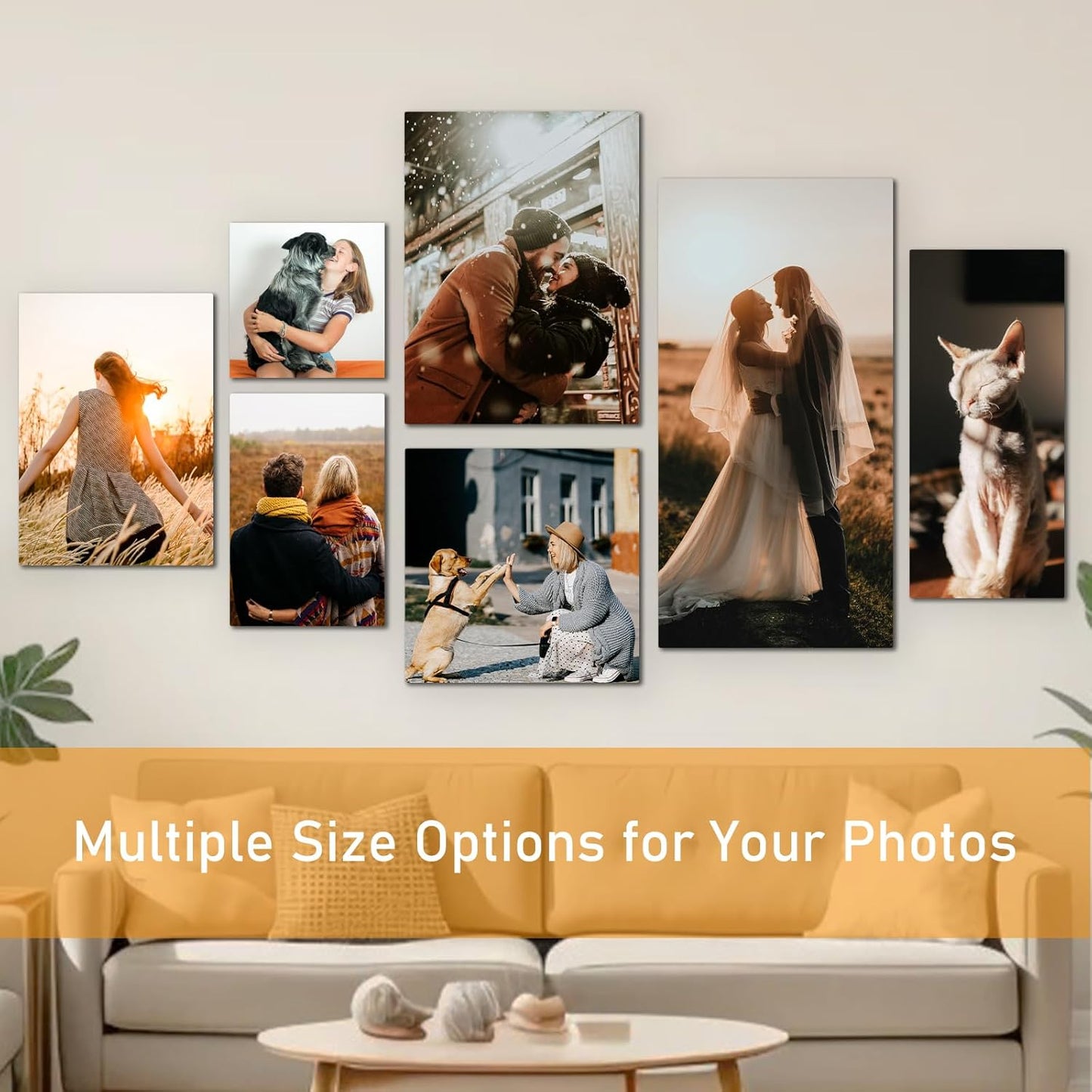 xzartdiy Custom Canvas Prints with Your Photos - Personalized Picture Print Customized Gifts for Family Home Office Wall Art Decor, Wrapped Canvas 28x28inch