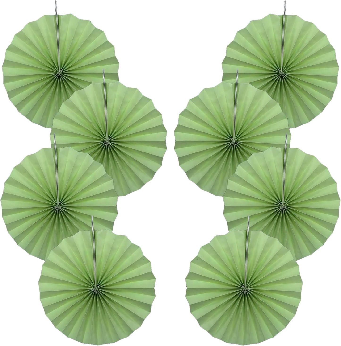 Green Hanging Paper Fans,12in,30 Color,DIY Set,Light Green,Military Theme,Birthday Occasion