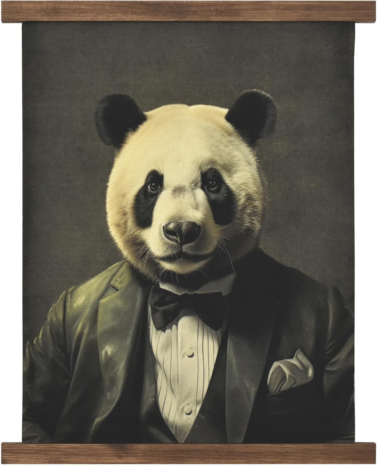American Art Decor Hanging Linen Dapper Suit Panda Tapestry Vintage Animal Wall Art Hanging