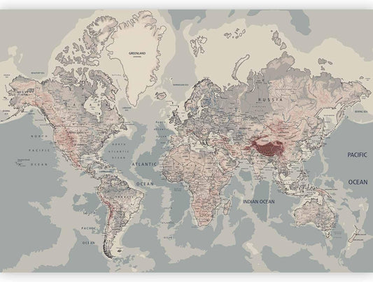 artgeist Wall Mural World Map 96x69 in - XXL Peel and Stick Self-Adhesive Wallpaper Removable Large Sticker Foil Wall Decor Print Picture Image Design Map of The World k-A-0061-a-c