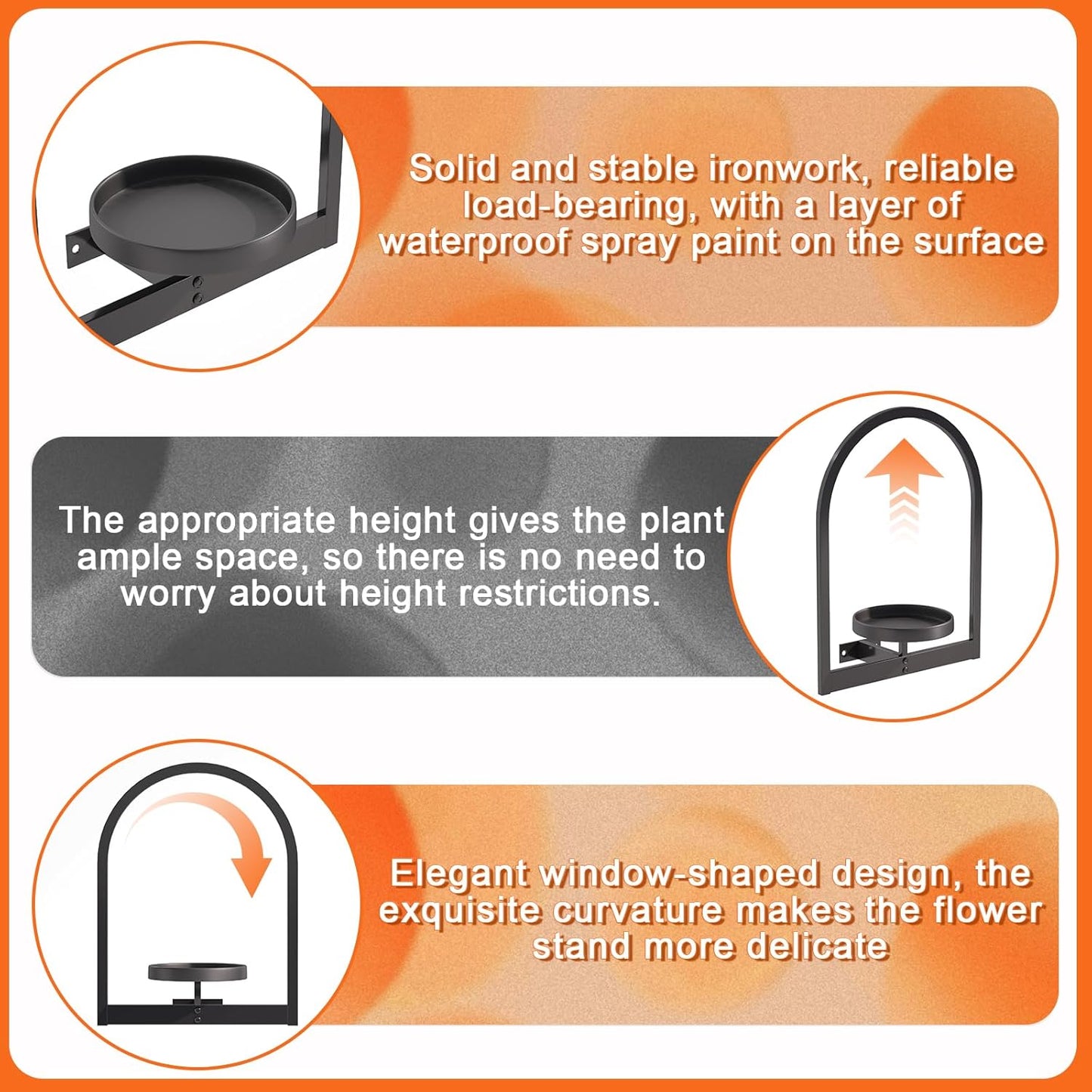 Wall Plant Holder, Wall Planter for Indoor Plants, Window Plant shelves for Multiple Plants Indoor Outdoor, Framed Plant Holder for Home Decor (2 Pack)