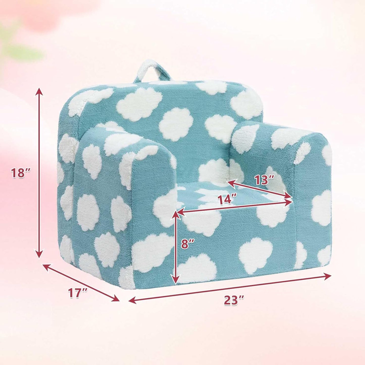 ALIMORDEN Kids Ultra-Soft Snuggle Foam Filled Chair, Toddler Cuddly Reading Couch, Blue