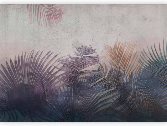 artgeist Wall Mural Jungle 98x69 in - XXL Non-Woven Wallpaper Fleece Wall Decor Photo Print Picture Image Design Leaves Botanical Nature Purple Grey b-A-0827-a-a