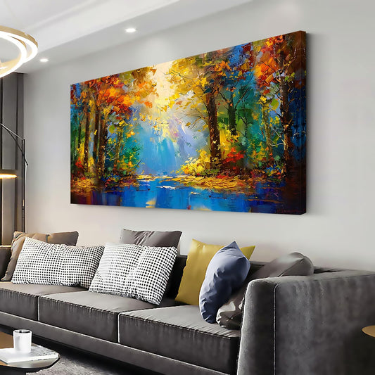 LASMOND Beautiful Colorful Forest Scenery Landscape Wall Art Decor Artwork for Bedroom Living Room (20x40 Inches)