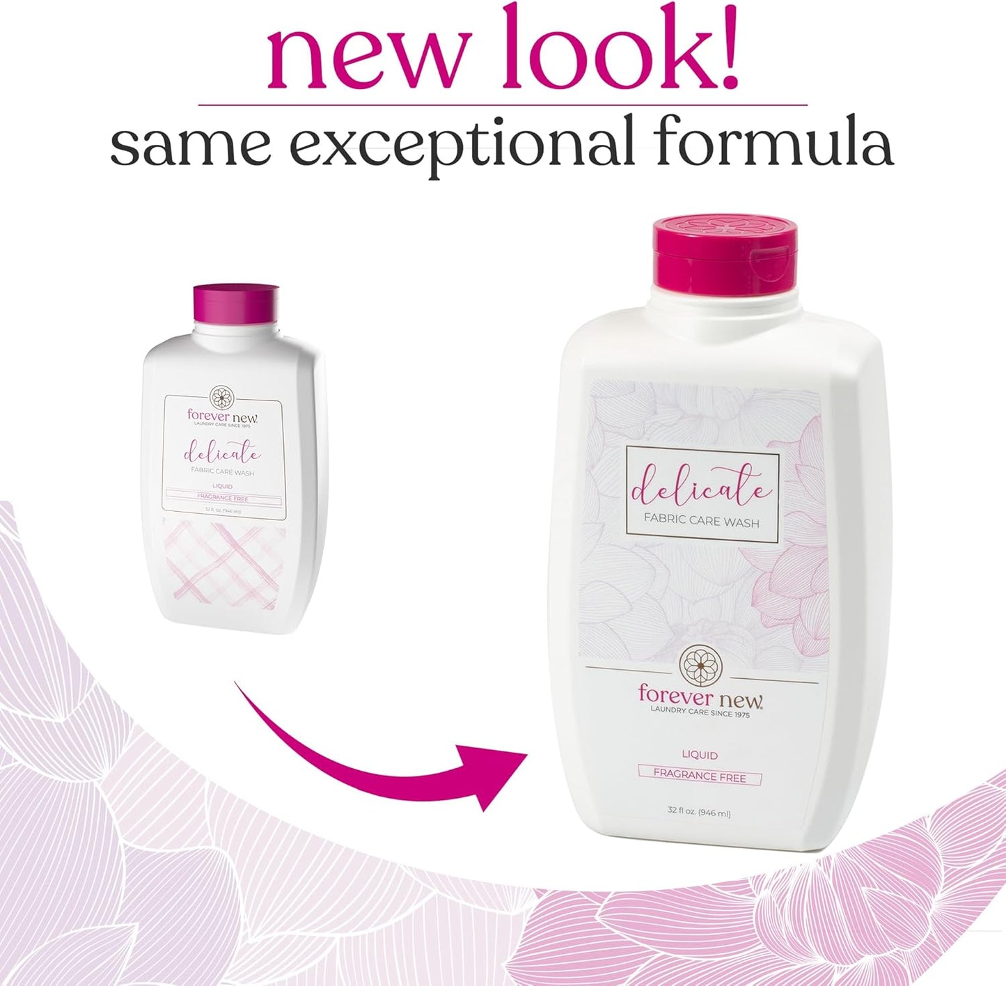 Forever New 32oz Liquid Unscented Fabric Care Wash 2 Pack (64oz Total) Natural Laundry Detergent