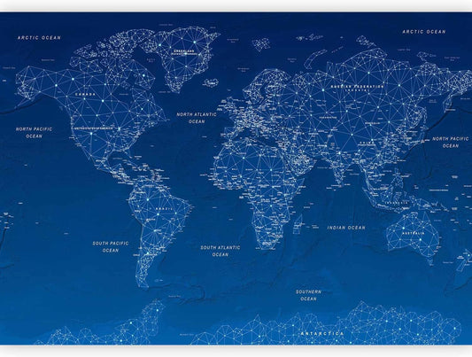 artgeist Wall Mural World Map 173x124 in - Peel and Stick Self-Adhesive Wallpaper Removable Large Sticker Foil Wall Decor Print Picture Image Design Map of The World k-A-0125-a-a