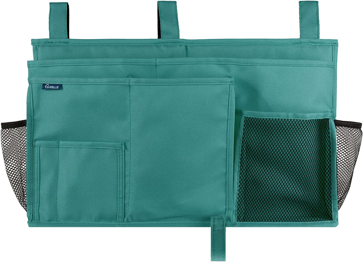 Surblue Caddy Hanging Organizer Bedside Storage Bag for Bunk and Hospital Beds, Teal, L