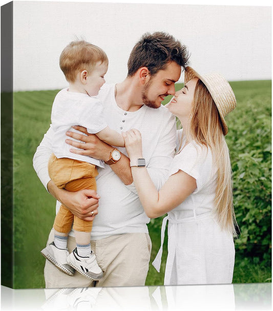 Personalized Custom Canvas Wall Art, Custom Canvas Prints with Your Photos for Living Room, Bedroom, Wedding Pet Baby Family Photo Framed Wall Art, Customized Photo Gift for Family，Friend，Lover，Pet (36L" x 36W")