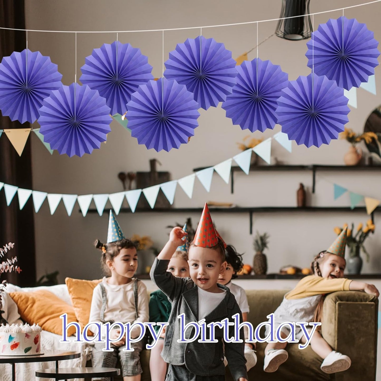 Purple Party Decorations,Purple Bridal Shower Decorations,Halloween Decor Events Accessories,Retirement Decorations Paper Fans Bulk 12in,Anniversary Decorations for Party 30 Color DIY Set(Purple)