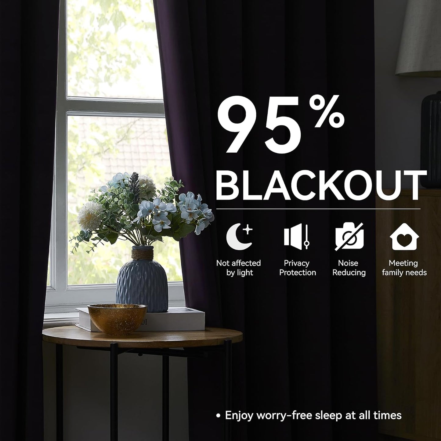 KangBang Purple Curtains Room Darkening Luxury Modern Decor for Living Room, Pinch Pleated Privacy Assured Window Curtains for Locker Room Office with Hooks(Royal Purple,40x96 Inch,2 Panels)