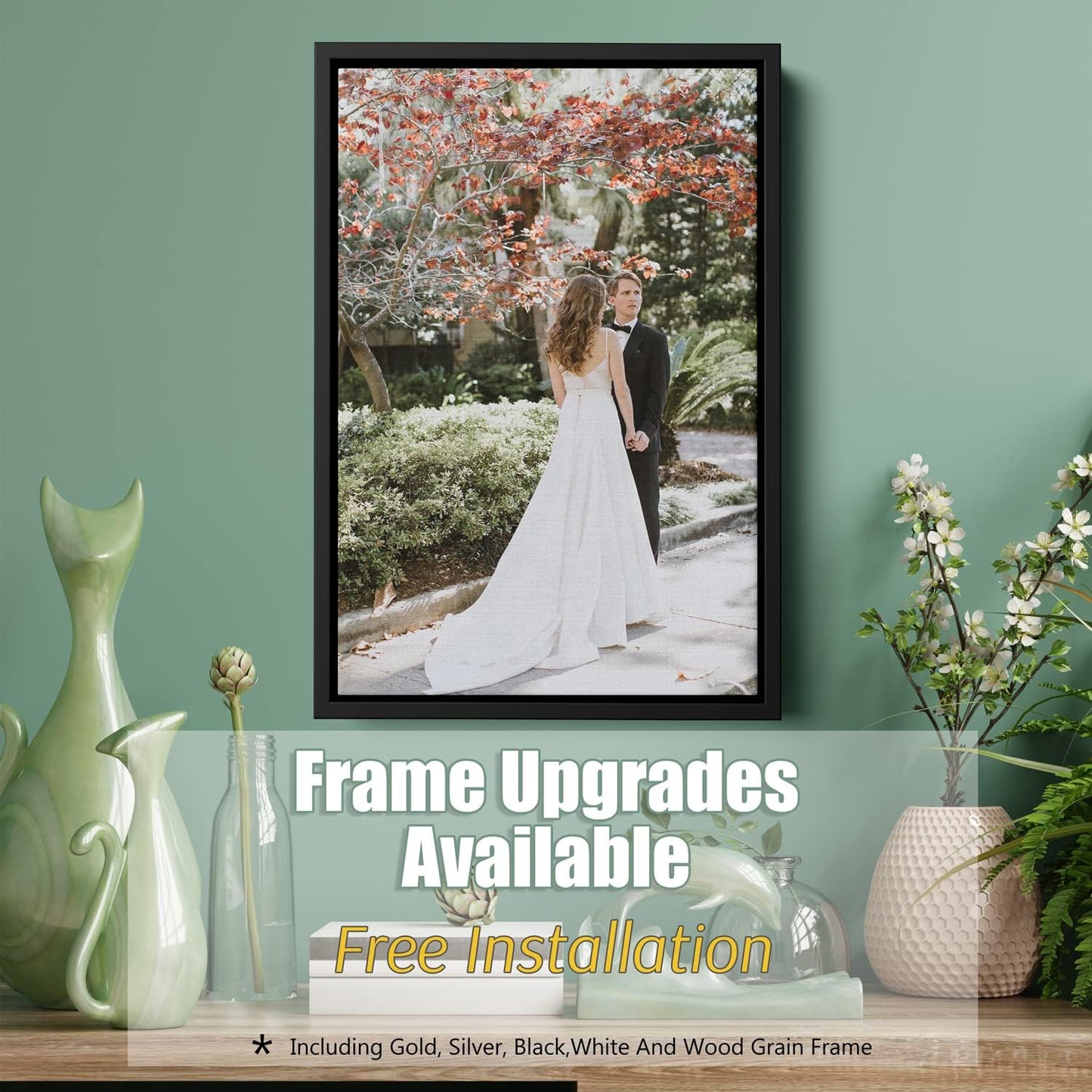 Framed Canvas Prints With Your Photo-Personalized Picture To Canvas Wall Art (8" Wx12 H)