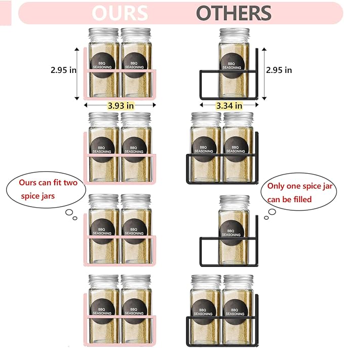 Magnetic Spice Rack Organizer for Fridge Seasoning Organizer for Kitchen Storage With Screw Magnetic Shelf for Oven, RV,Garage,Bathroom (Pink, 4pack)