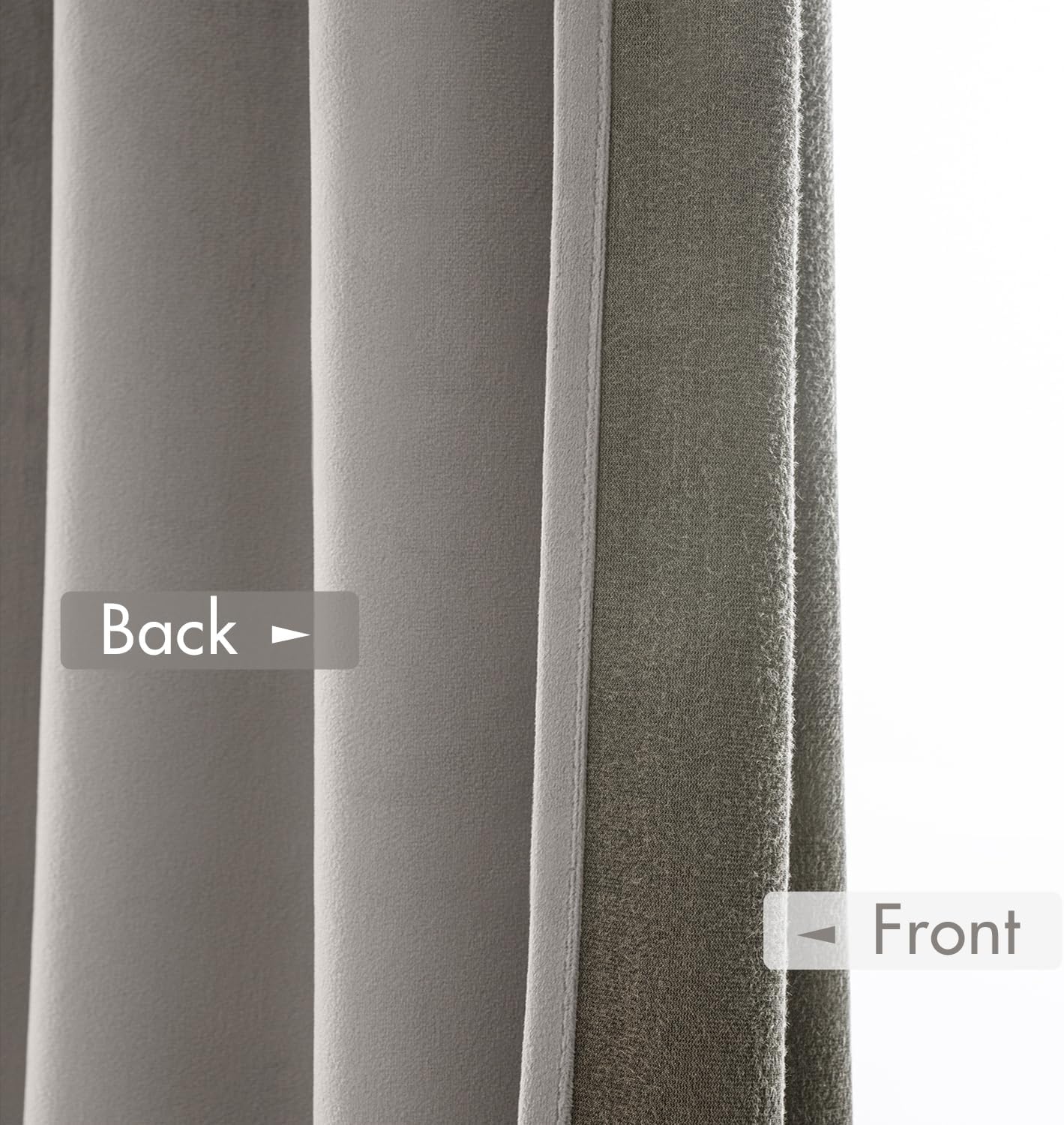 MIULEE Silver Velvet Curtains Thermal Insulated Blackout Curtain Drapes for Bedroom Living Room Darkening 90 Inches Long Curtains Panels Rod Pocket Set of 2