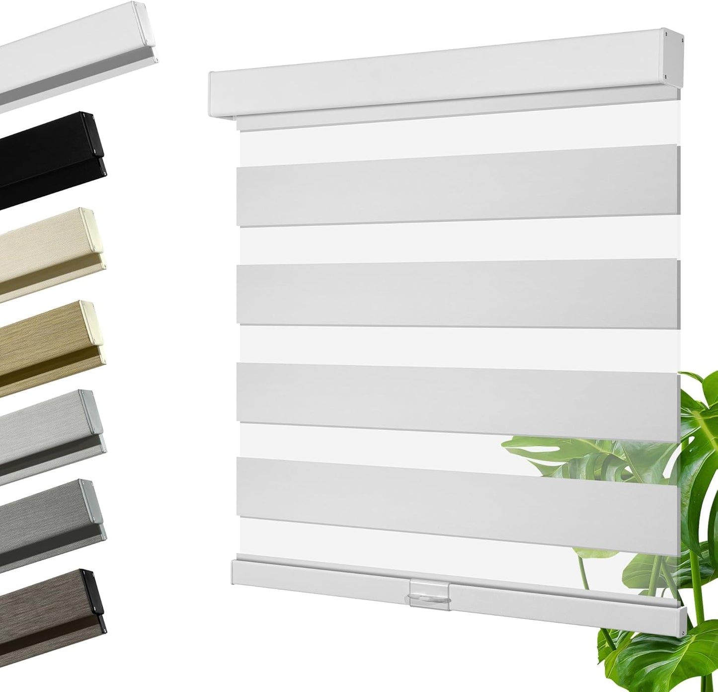 Cordless Zebra Blinds for Windows, Blackout Interior Blinds,Easy to Install,UV Protection,for Offices and Home,Custom Roller Shades, Solid White, 30" W x 36" H