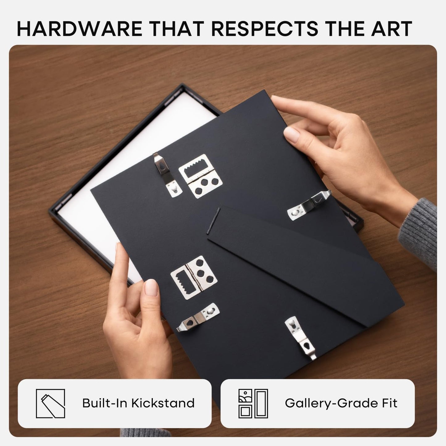 Homeforia 4x6 Picture Frame Black, High End Metal 4 x 6 Black Frames with Mat 3 x 5 for Art, 4x6 Desk Frame Matted to 3x5 inch Photo, 4 by 6 Wall or Tabletop Frames, Tempered Glass, Wall Kit, Set of 1