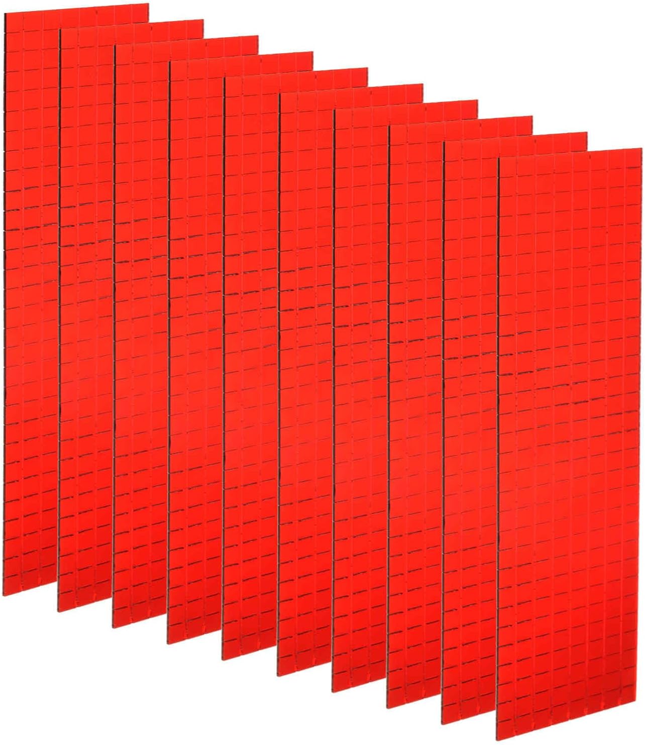 HARFINGTON 10 Sheet 4800 Pieces Self Adhesive Mirror Mosaic Tiles 5x5mm Small Square Mirror Tiles Sticker Disco Ball Stickers Mini Glass Tiles for DIY Craft Party Home Decoration, Red
