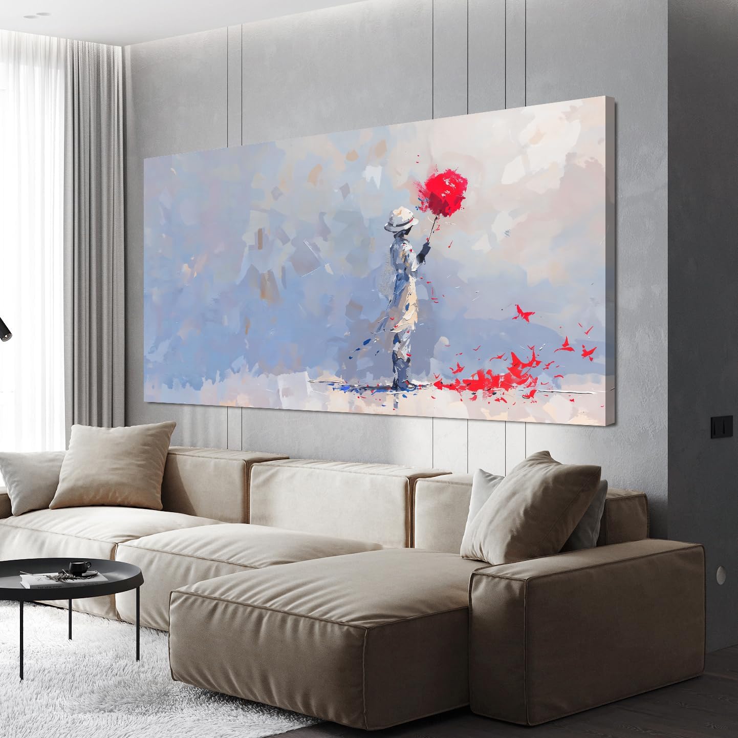 Canvas Wall Art Decor Modern Minimalist Wall Art Decor Wall Pictures For Living Room Artwork for Walls Colorful Wall Art Decorations Bedroom Office Home Wall Decor Aesthetic Ready to Hang 20" X 40"