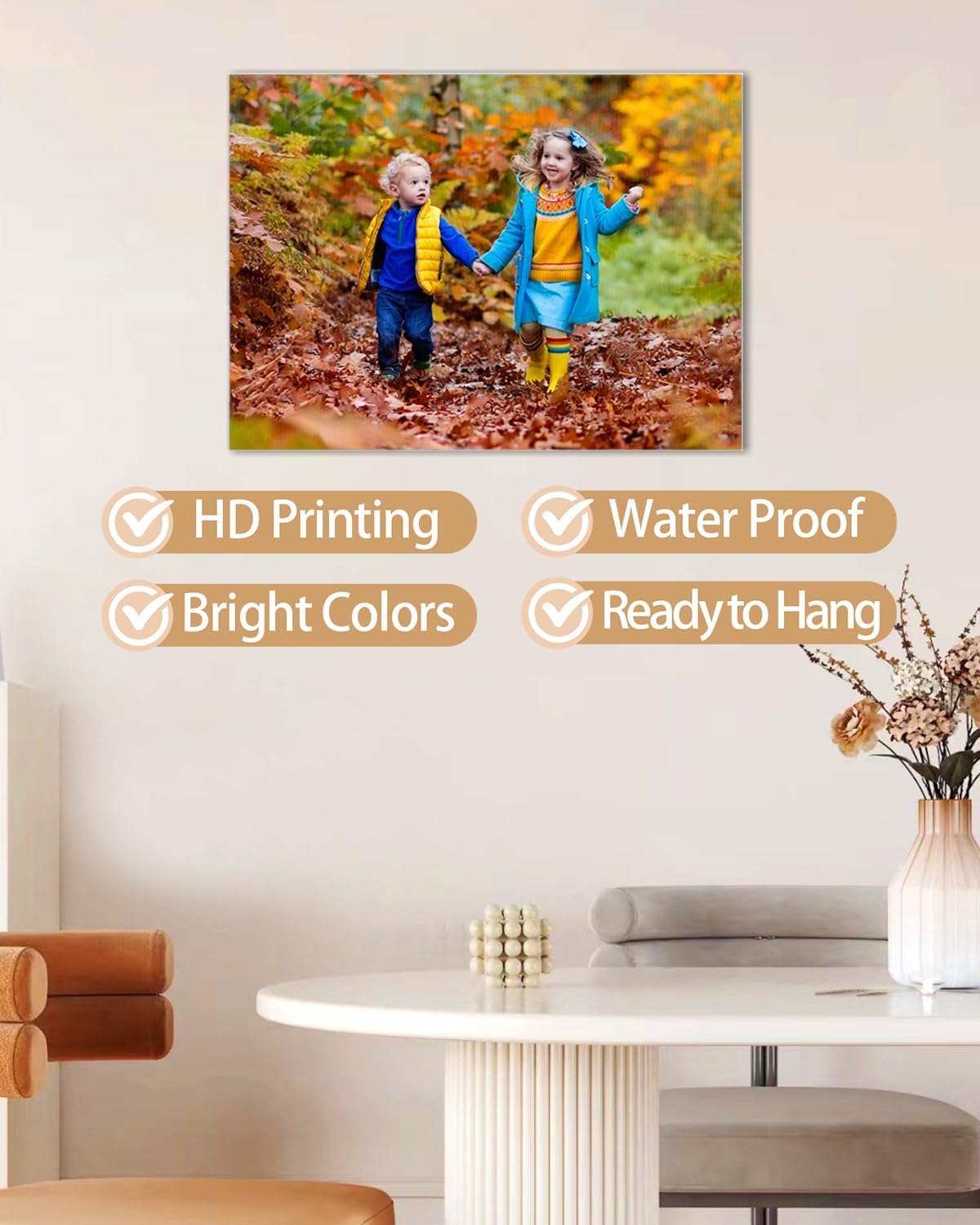 AbcCustomize Canvas Prints with Your Photos, Custom Canvas for Living Room and Bedroom Decor, Personalized gifts for Friends Lover and Family, Canvas Wall Art for Gifts & Keepsakes, Ready to Hang