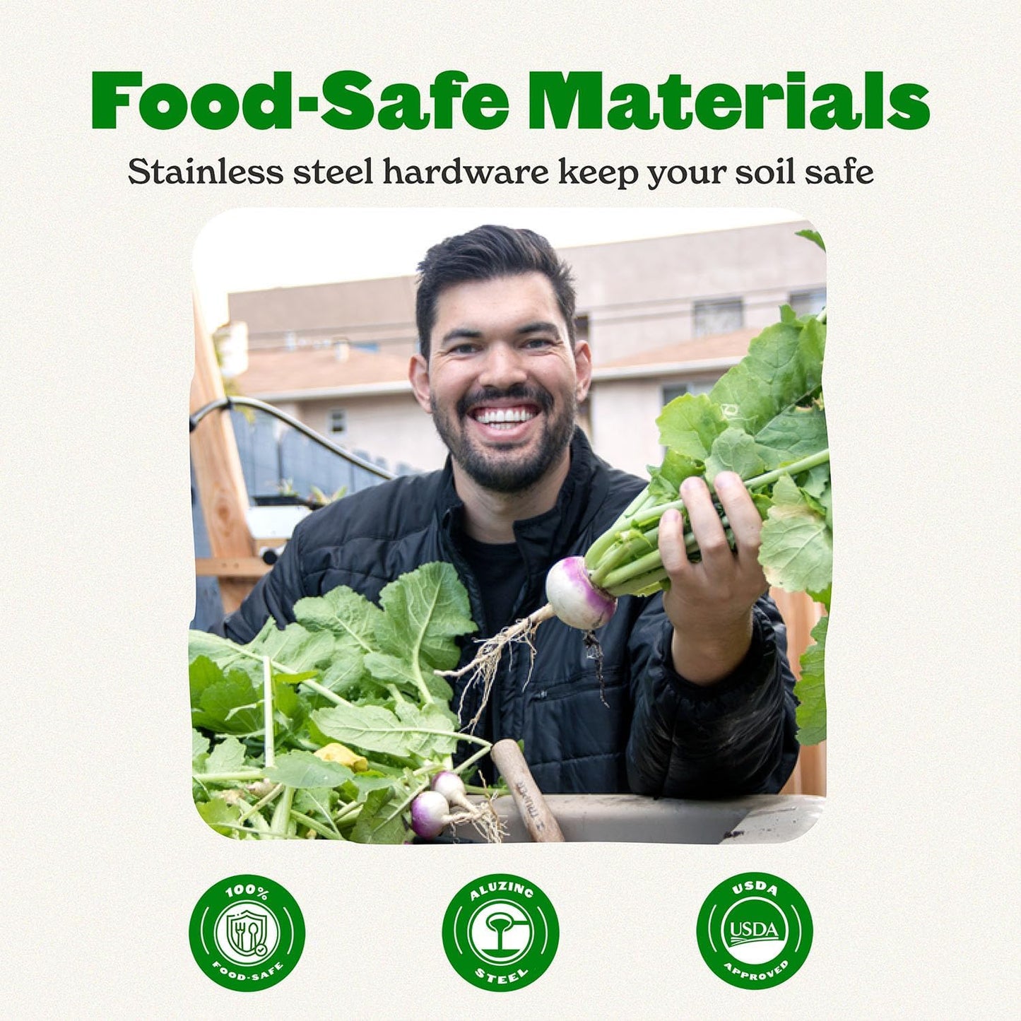 Epic Gardening 5-in-1 Modular Galvanized Raised Garden Bed Kit, 15" Tall Metal Planter Box, Durable Aluzinc Steel Raised Garden Bed Outdoor for Vegetables, Herbs, Flowers & Fruits - Round - Mist Green