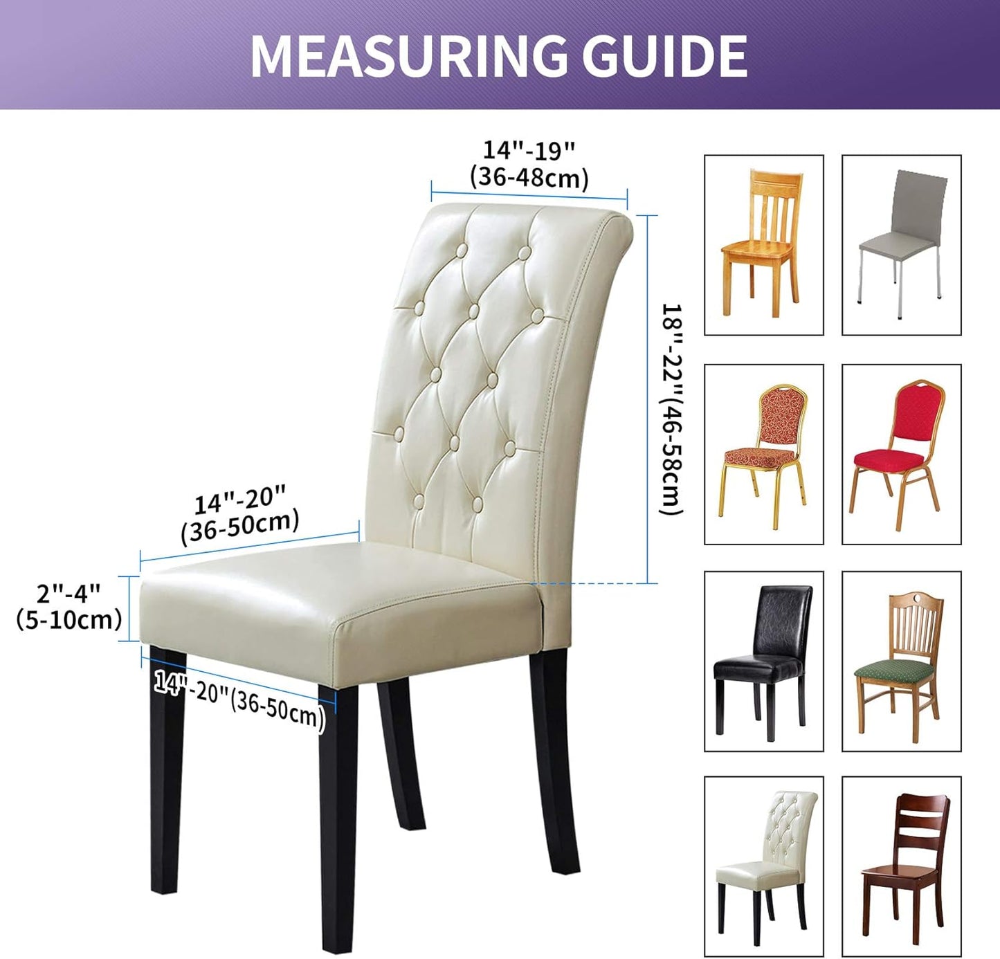 Joccun Chair Covers for Dining Room Set of 4, Dining Chair Slipcovers Stretch Dining Room Chair Covers Seat Protector,Washable Parsons Chair Cover for Home,Banquet(Riverside,4 Pack)