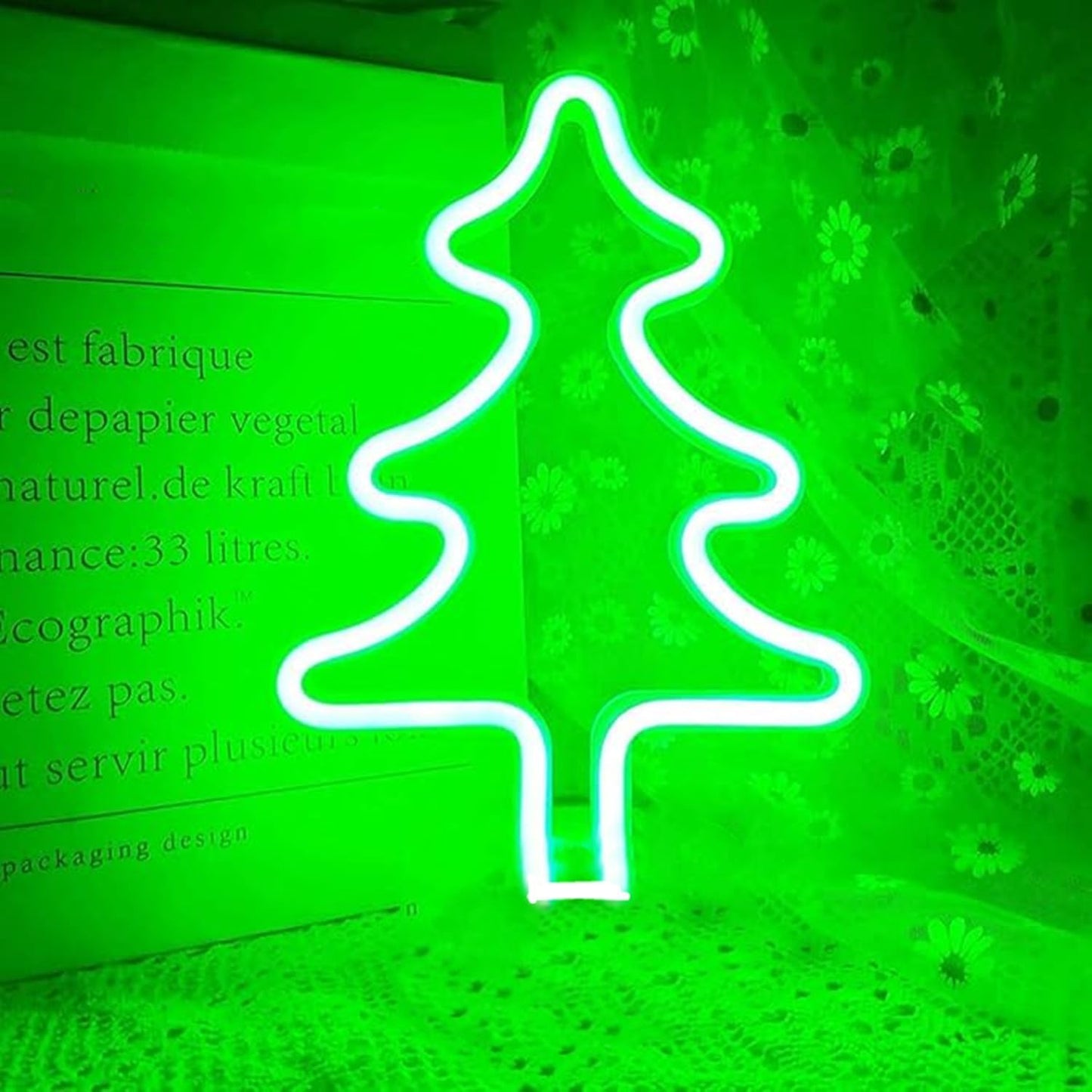 Christmas Tree Neon Light Signs for Bedroom Bedside Dorm Wall Decor,Neon Light up Christmas Decor LED Night Lights Table Ornaments Gifts for Kids Friends Christmas Party,Battery Powered or USB Powered