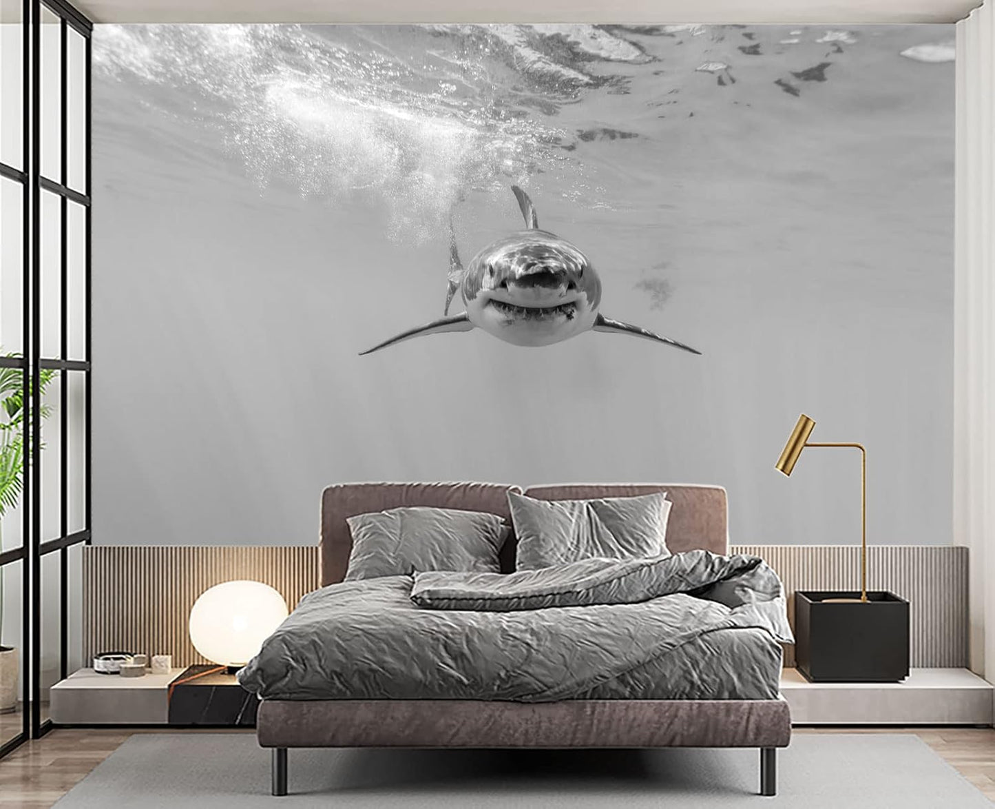 Shark Wall Mural Wallpaper for Bedroom 178" x 117"