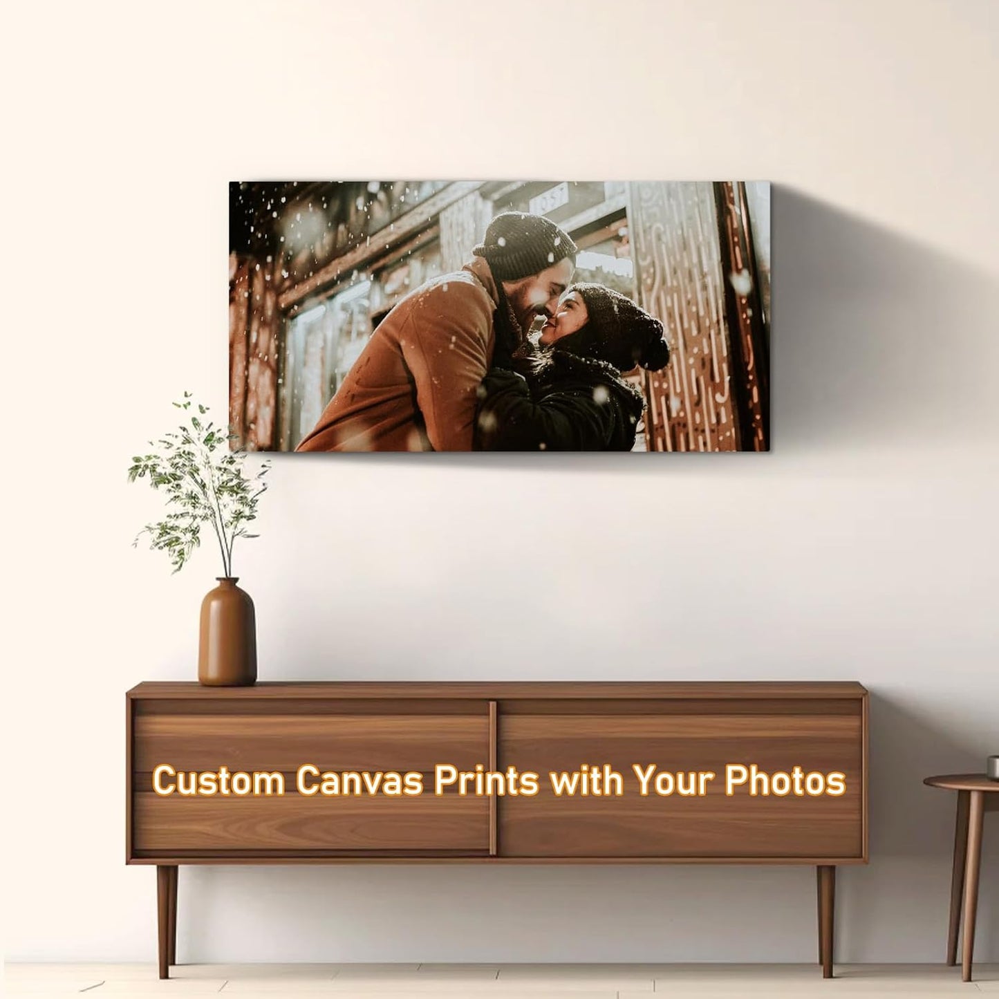 xzartdiy Custom Canvas Prints with Your Photos - Personalized Picture Print Customized Gifts for Family Home Office Wall Art Decor, Wrapped Canvas 32x16inch