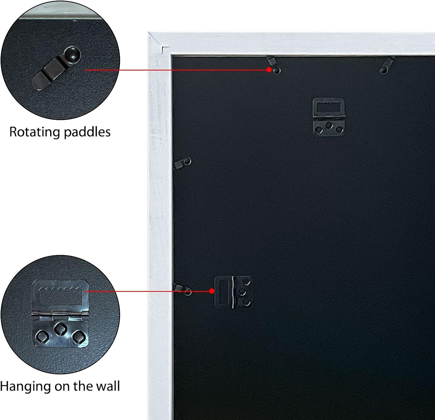 VCK 24x36 Inch Solid Wood Poster Frames with Wall Mounting Hanging Picture Frame White 3 Pack
