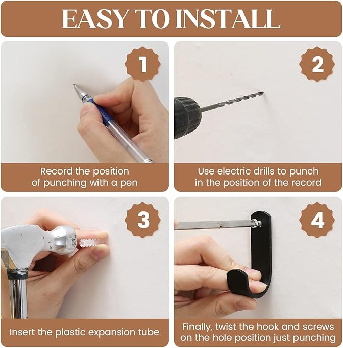 Hanging Fruit Baskets for Kitchen - 3 Pack Boho Wall Hanging Basket with 6 Pcs Strong Hooks, Handwoven Hanging Holder Teardrop Home Produce Basket for Fruits Vegetable Potato Onion Storage (Linen)