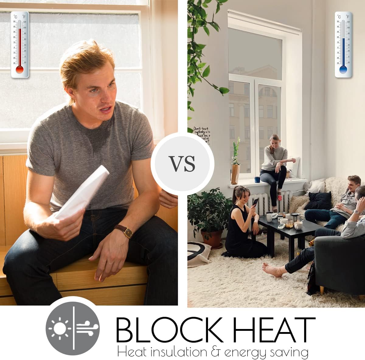 HIDBEA One Way Mirror Window Film Daytime Privacy, Heat Control UV Blocking Reflective Window Tint for Home, Non-Adhesive Self Static Cling Window Sticker (Silver, 29.5 Inch x 13.1 Feet)