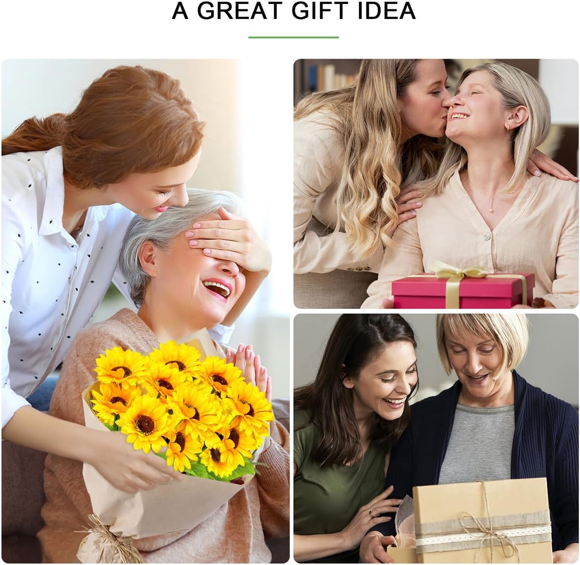 Solar Sunflower Lights 6 Pack with 36 Sunflower Solar Lights Outdoor Garden Decor Birthday Gift for Mom Women Grandma,Waterproof Solar Flower Garden Stake Lights for Yard Landscape Patio Lawn Pathway