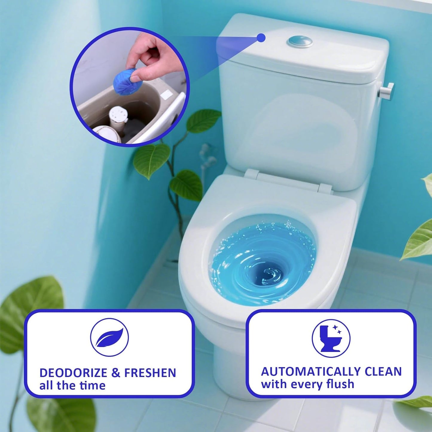 coldchill Toilet Bowl Cleaners 20 PACK, Long-Lasting Toilet Bowl Cleaner Tablets with Sustained-Release Technology Against Tough Stains, Automatic Toilet Cleaner for Deodorizing & Descaling