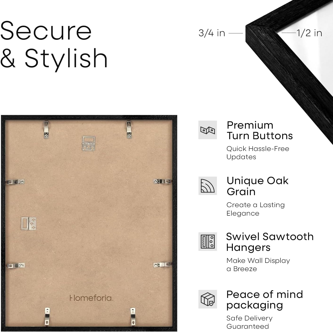 Homeforia 16x20 Diploma Black Wood Frame, High End Oak 16 x 20 Certificate Frames with Mat 14 x 17, 16by20 Document Frame Matted to 14by17, Wooden Graduation Frames, Tempered Glass, Wall Kit, Set of 1