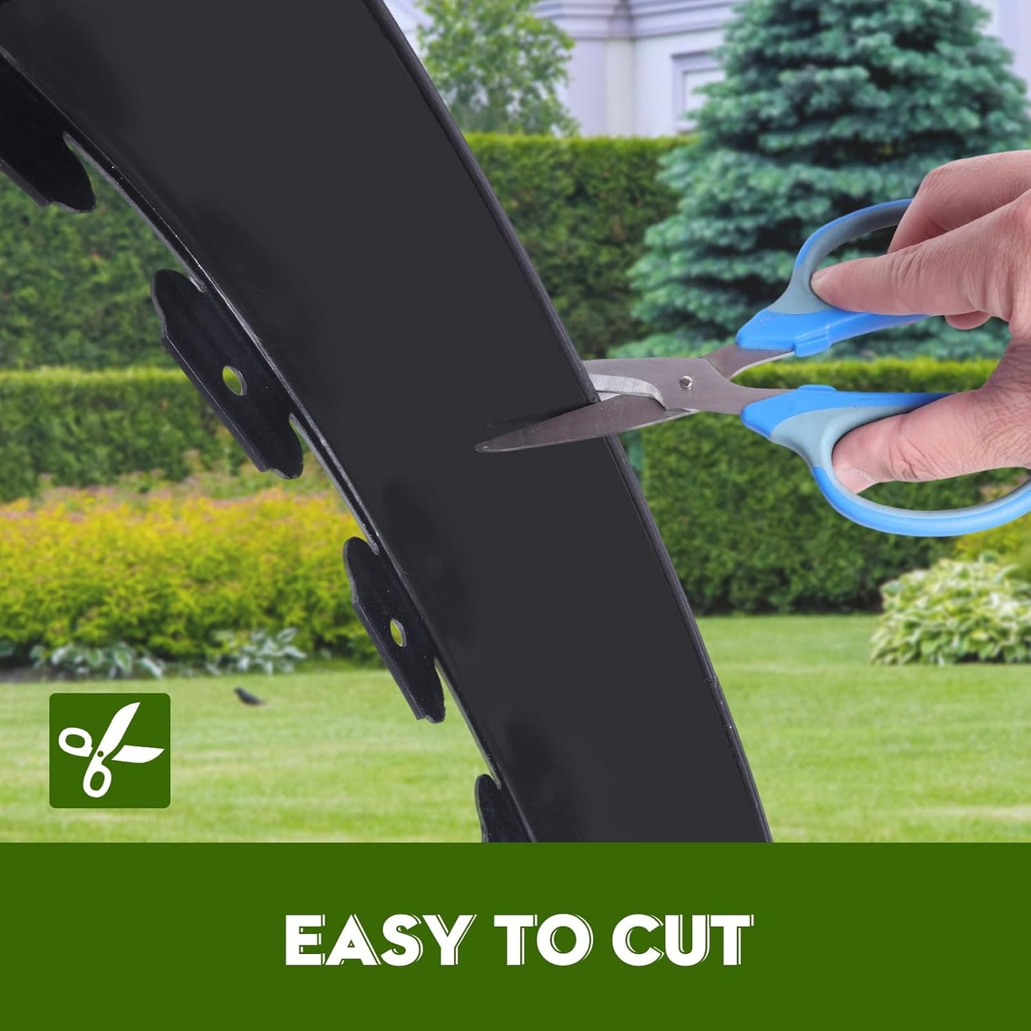 No Dig Landscape Edging 4" x 98.4FT Kit, Plastic Edging for Landscaping with 100 Spikes for Garden, Lawn, Flower Beds and Yard