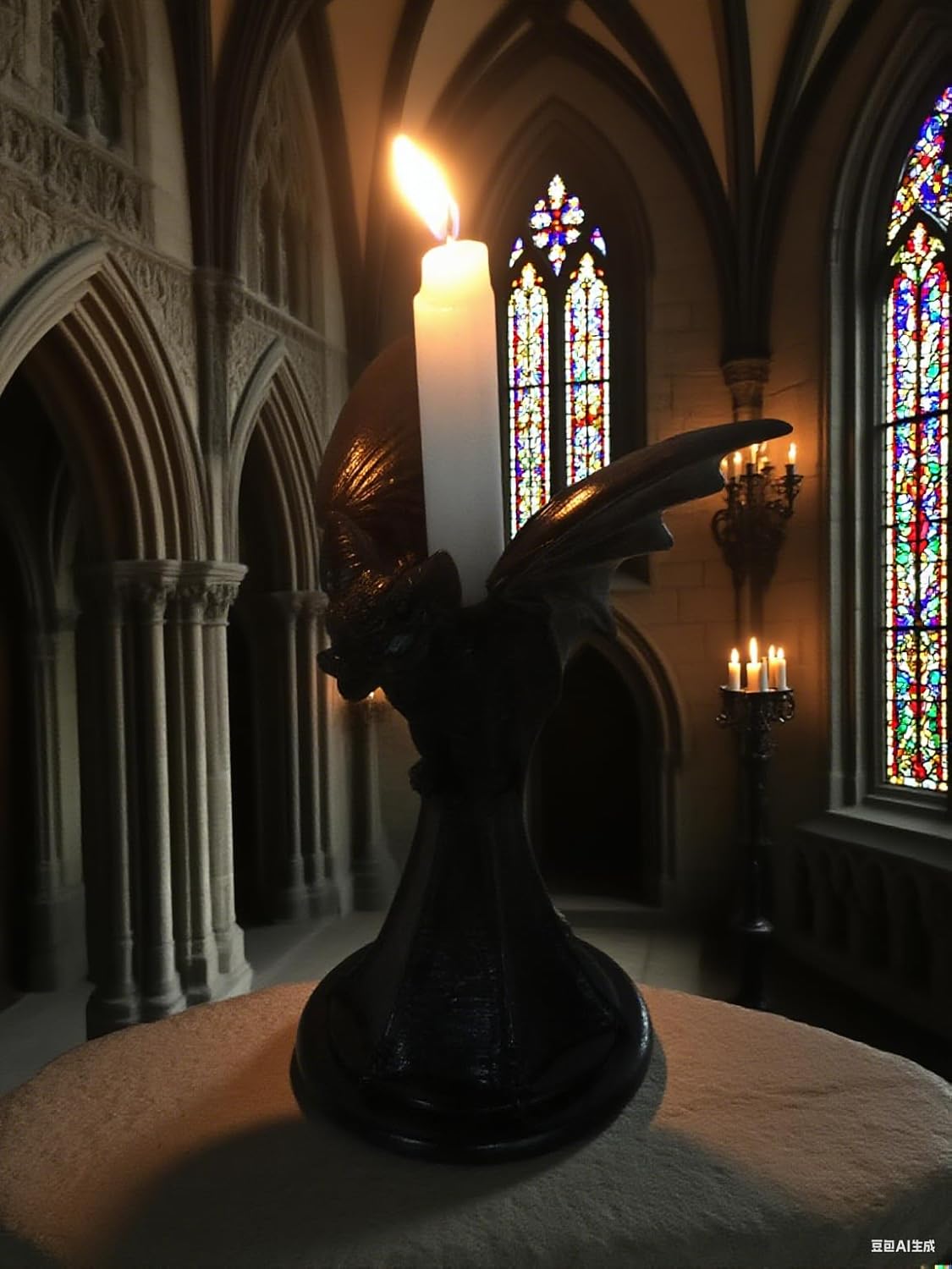 Gothic Candle Holder Raven Decor Owl Candle Sticks Holder Decor Mystical Dark Accents for Home & Parties (Bat)