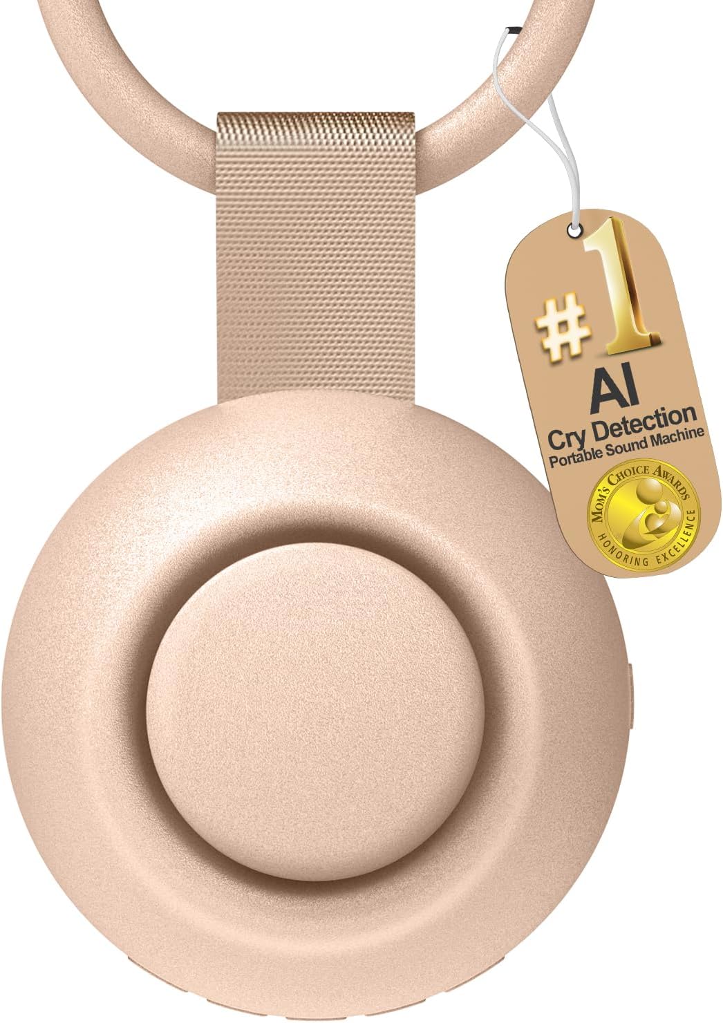 2025 Mom's Choice Awards, Portable Sound Machine for Baby Adult, AI Cry Detection, 18 Soothing Sound, Bluetooth Rechargeable White Noise Machine for Home Office Travel, Nursery Light, Pink