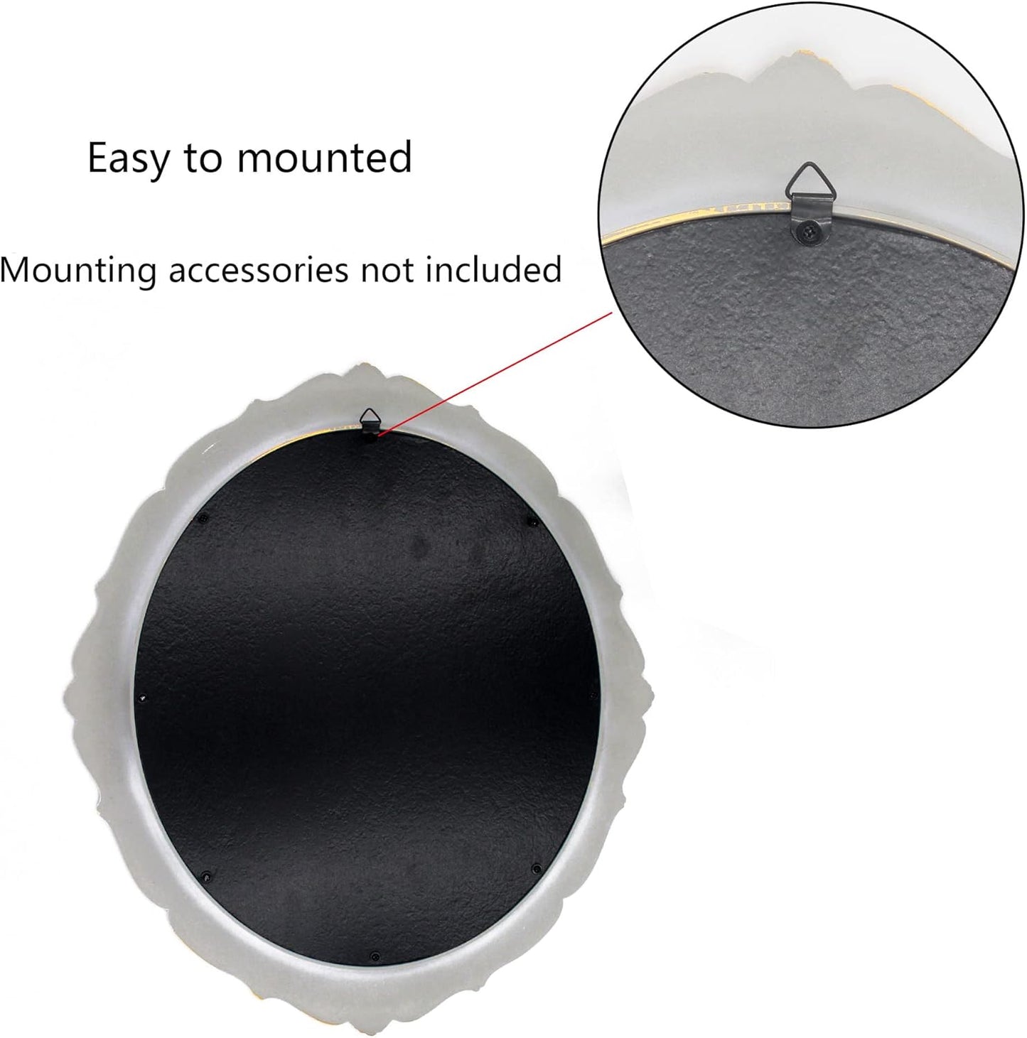 14.8 x 13.1 inch Oval Wall Mirror Vintage Style (Purple)