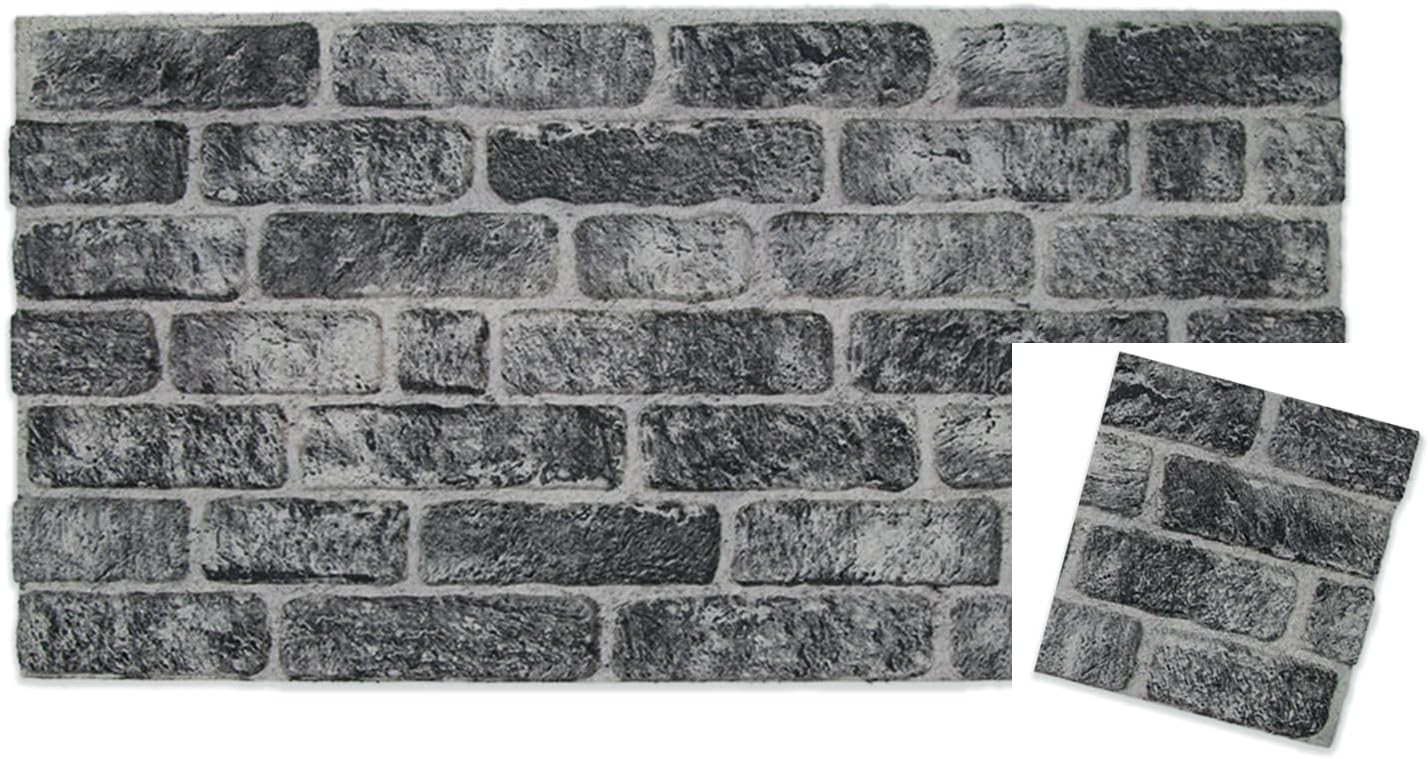 IZODEKOR 3D Wall Panels Brick Effect - Cladding, Stone Look, Styrofoam Facing for Living Room, Kitchen, Bathroom, Balcony, Bedroom, Back of Counter and Teras | Old Town (10" x 10" Sample)
