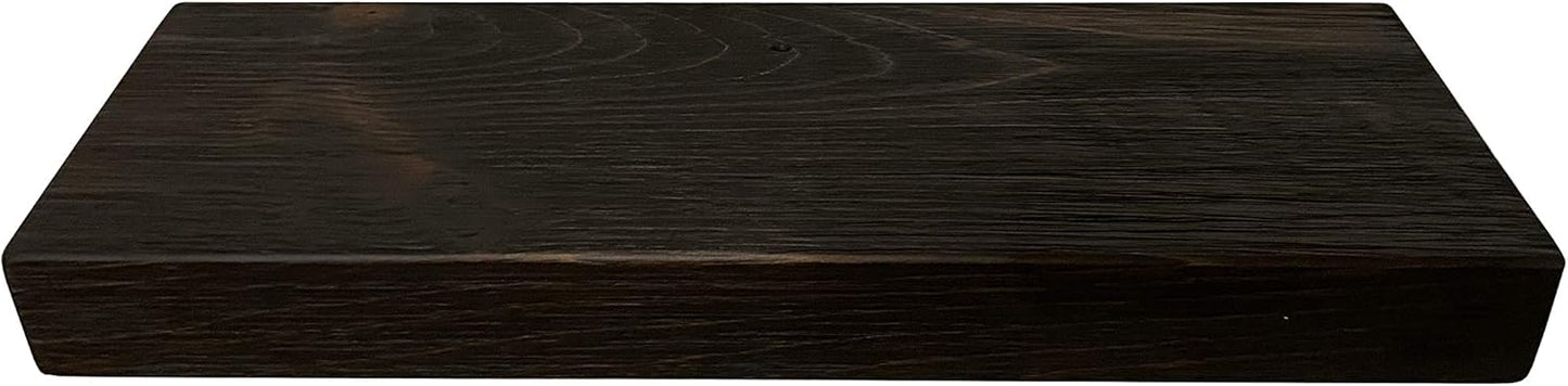 joelsantiques 18 Inch Wooden Floating Shelves for Wall - 18x6x2 in - Made of Natural Wood - Short Heavy Duty Rustic Wall Shelves for Bedroom - Perfect for Bathroom, Kitchen - Mocha