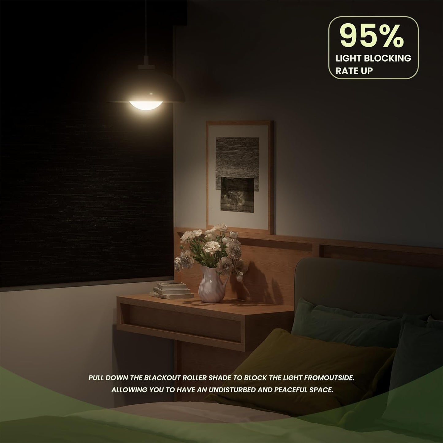 Blackout Roller Shades for Indoor Windows, Cordless Jacquard Fabric-Matched Roller Blinds, Easy to Install Privacy UV Protection Roll Up Blinds for Home Office, Black, Custom Size