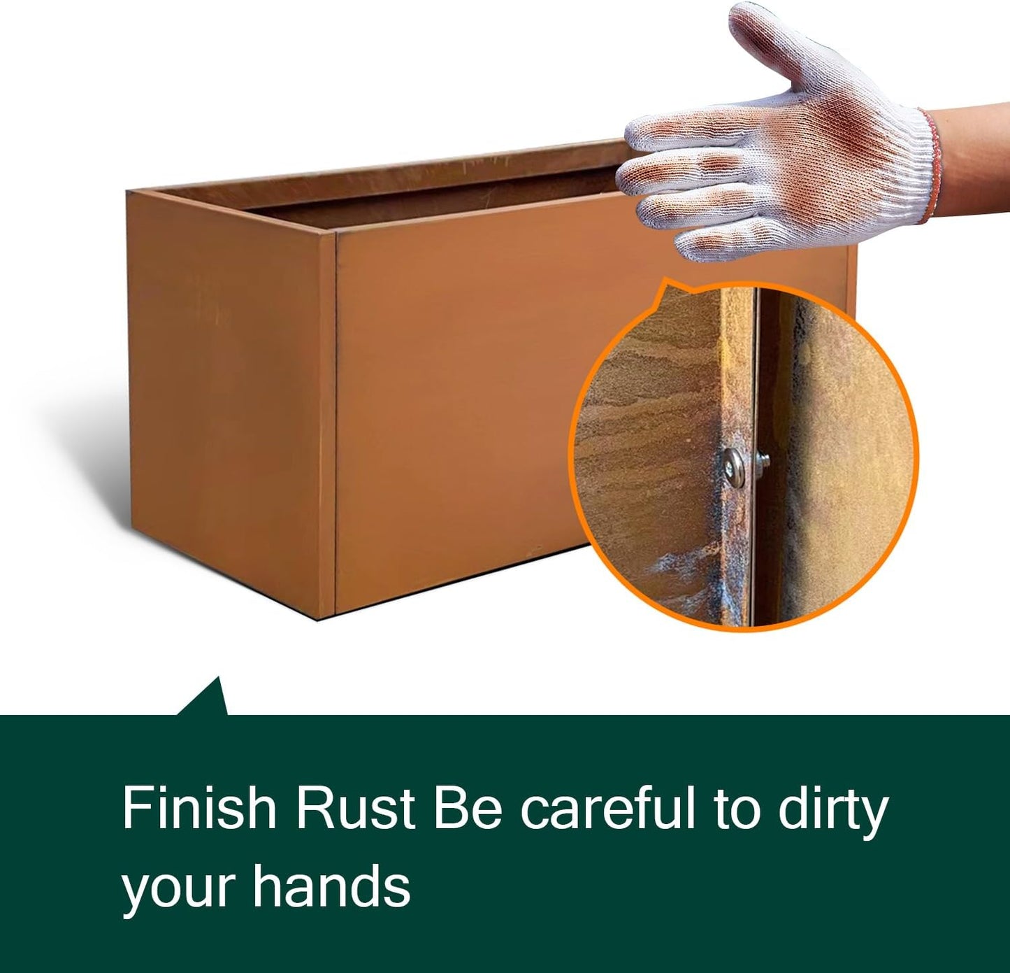 Corten Steel Planter Box Rectangular Planters Large Outdoor Planter Metal Planter Box for Tall Plant Trough Rustic Patina for Garden Yard Commercial Residential Farm 16 in x 31.5 in x 16 in