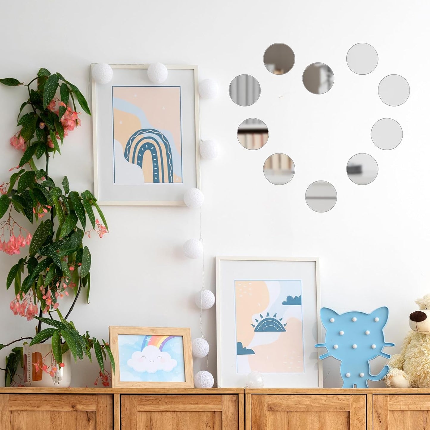 20pcs Mini Acrylic Mirror Tiles Round Mirror Stickers 3in Self Adhesive Small Round Mirror Small Circle Mirror DIY Crafts Small Decorative Mosaic Mirror Sheets for Walls