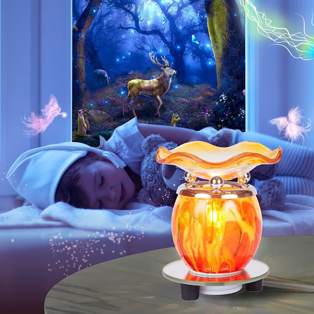 HUNANBANG Electric Oil Melt Warmer Electric Wax Melt Warmer Wax Melter Fragrance Oil Warmer Burner(LW Orange 2)