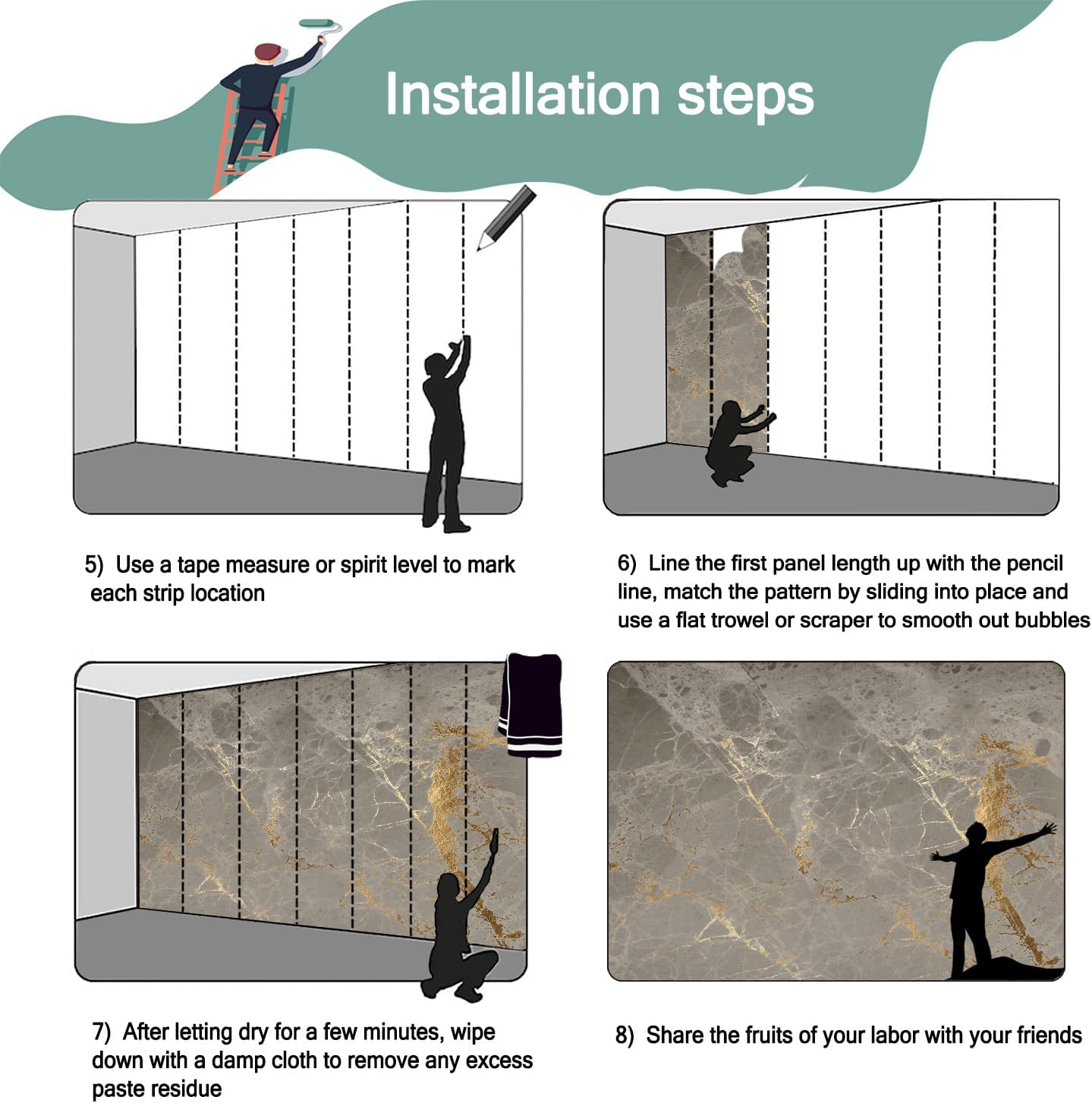 -Gold Abstract Marble Texture Bedroom Wallpaper XT15 S 100" x 65"