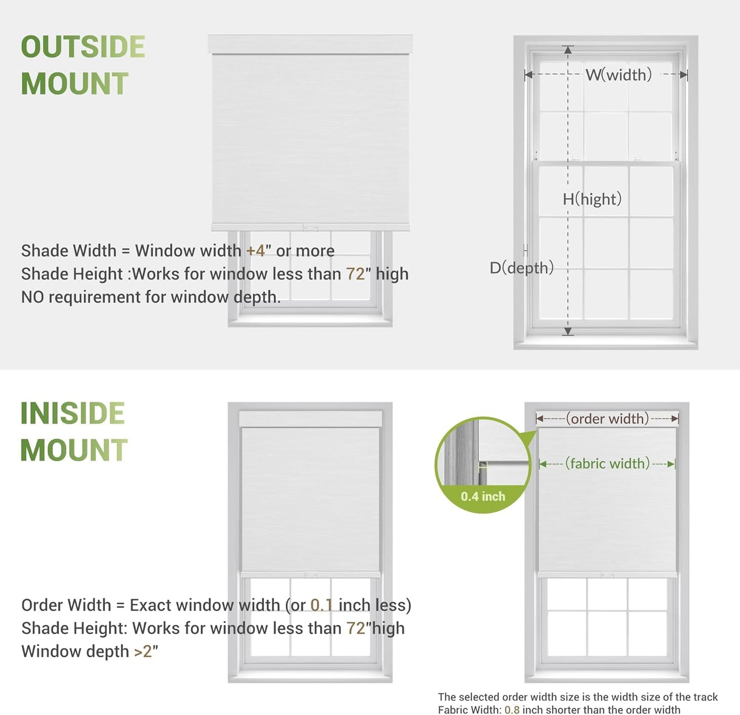 Blackout Roller Shades for Indoor Windows, Cordless Jacquard Fabric-Matched Roller Blinds, Easy to Install Privacy UV Protection Roll Up Blinds for Home Office, Pure White, 28" W x 72" H