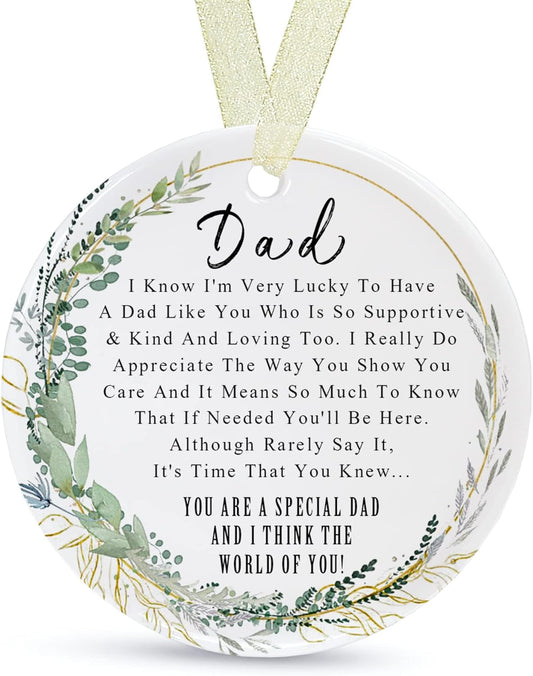 Dad Ornaments 2025 Father Ohday Best Dad Ever Gift Father Day Dournament Dad Christmas Ornament for Father from Son&Daughter Forever Ornament Father's Day Dad's Birthday (2.9"