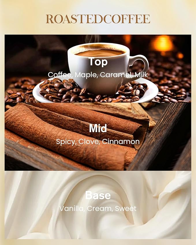 M&SENSE Roasted Coffee Scented Candle, 3 Wick Soy Natural Wax Candles, 35oz 150H Long Lasting, Stress Relief Home Fragrance Housewarming Gifts